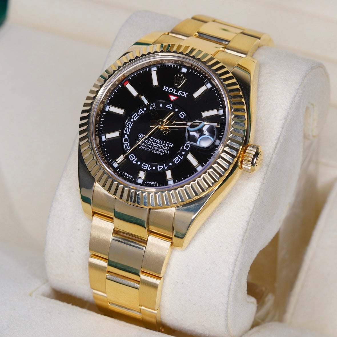 Rolex Sky-Dweller 326938 “BRIGHT BLACK” Black Dial Yellow Gold 42mm 2020