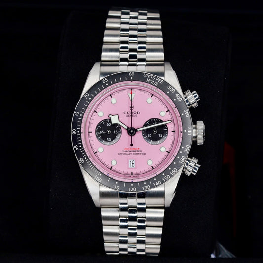 Tudor NEW 2025 Black Bay 79360n-0019 “INTER MIAMI” Pink Dial Stainless Steel Chrono 41mm