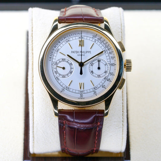 Patek Philippe Complications 5170J-001 “PILOT” White Dial Yellow Gold Leather Strap Chronograph 39mm 2014