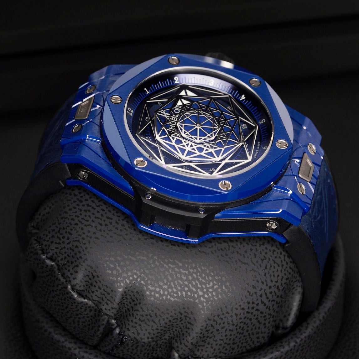 Hublot Big Bang Unico 415.EX.7179.VR.MXM19 “SANG BLEU” Geometric Dial Blue Ceramic Blue Strap 45mm