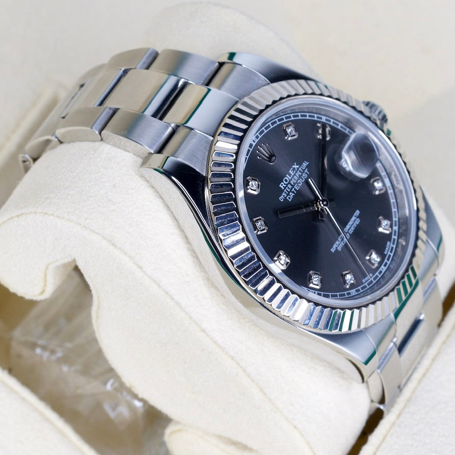 Rolex Datejust II 116334 Rhodium Diamond Dial Stainless Steel 41mm