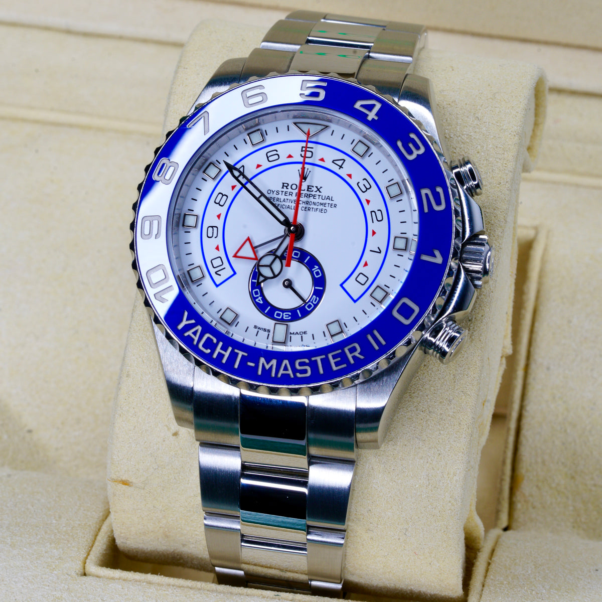 Rolex Yacht-Master II 116680 “MERCEDES” White Dial Mercedes Hands Stainless Steel 44mm 2017