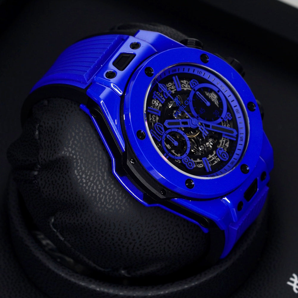Hublot Big Bang Unico 411.ES.5119.RX “BLUE MAGIC” Skeleton Dial Blue Ceramic Limited Edition 500 45mm