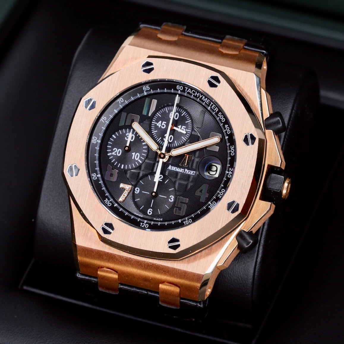 Audemars Piguet Royal Oak Offshore 26180OR.OO.D101CR.01 Ginza “GINZA” Black Dial 7 on Diamond Rose Gold 44mm