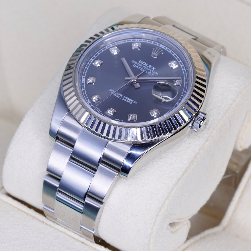 Rolex Datejust II 116334 Rhodium Diamond Dial Stainless Steel 41mm