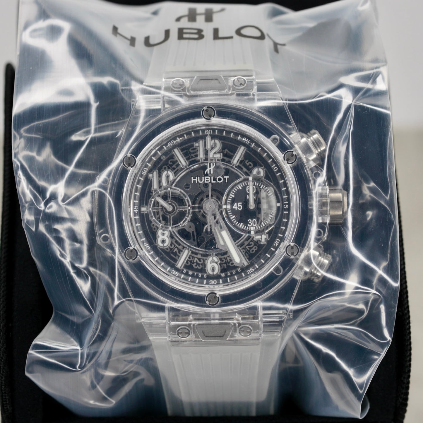 Hublot Big Bang Unico 411.JX.4802.RT Sapphire Skeleton Rubber Strap 45mm