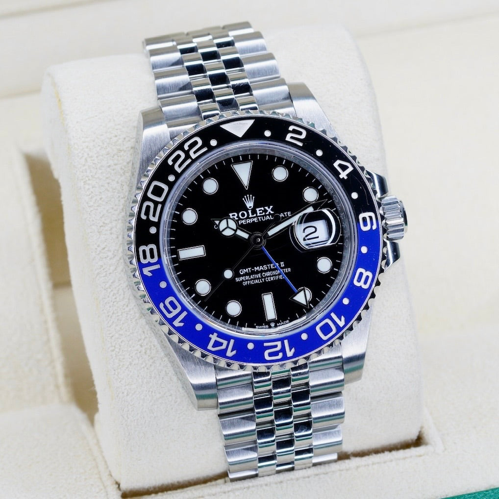 Rolex GMT-Master II 126710BLNR "BATGRIL" Black Dial Black & Blue Bezel Stainless Steel Jubilee 40mm
