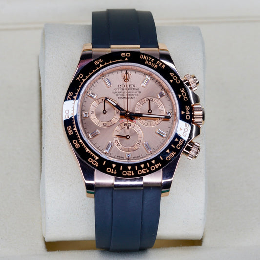 Rolex Daytona 116515LN “PINK BAGUETTES” Pink Baguettes Dial Rose Gold Oysterflex 40mm 2018
