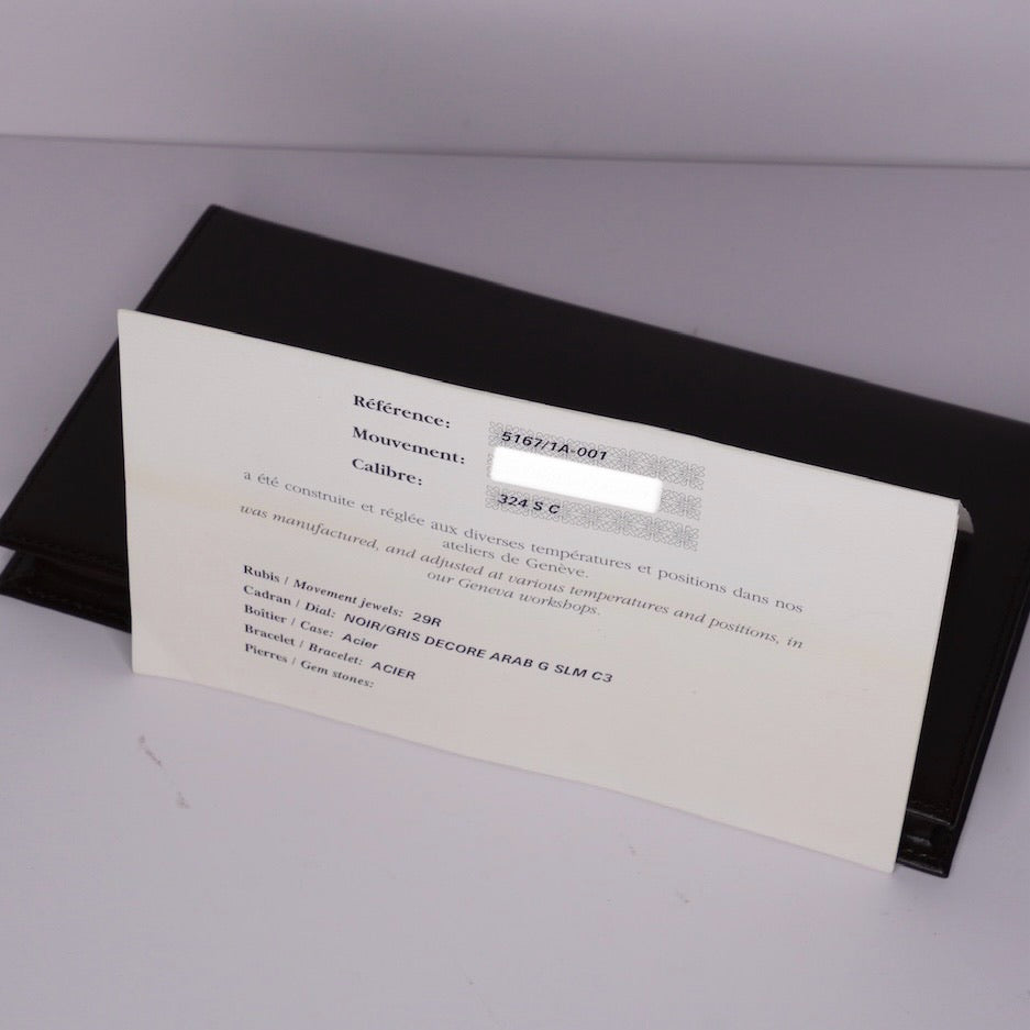 Patek Philippe Aquanaut 5167/1A-001 Black Dial Stainless Steel Bracelet & Tropical Strap 40mm 2011