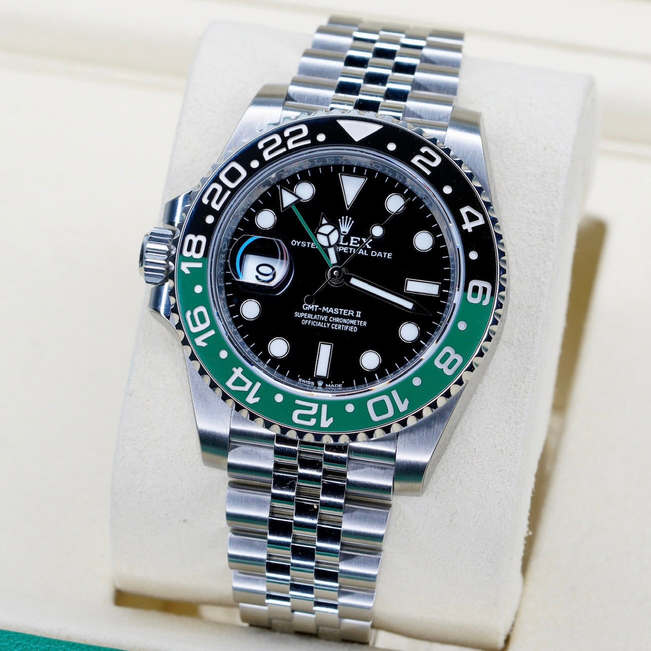 Rolex NEW 2026 GMT-Master II 126720VTNR “SPRITE” Black Dial Black & Green Bezel Stainless Steel Jubilee 40mm
