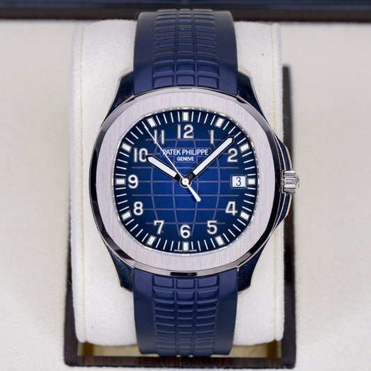 Patek Philippe Aquanaut 5168G-001 “BLUE AQUA” Blue Dial White Gold Blue Tropical Strap 42mm 2021