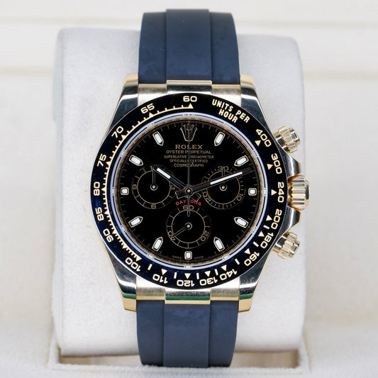 Rolex Daytona 116518LN Black Dial Yellow Gold Oysterflex 40mm 2021