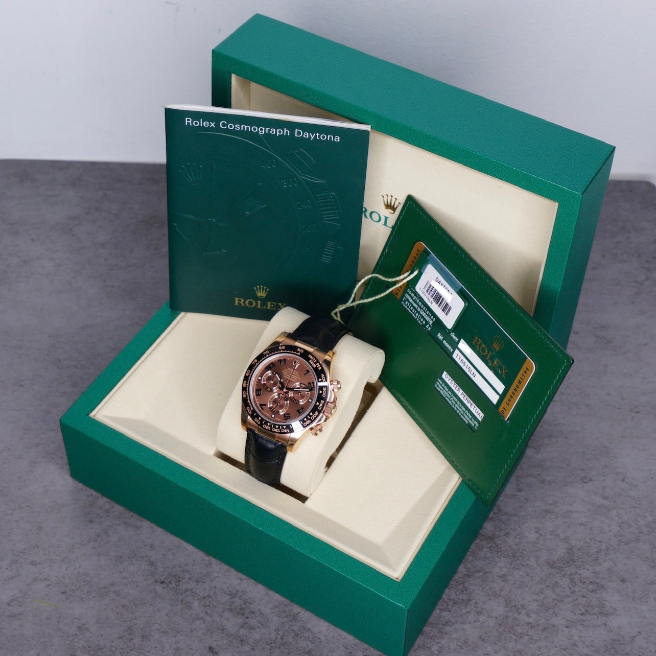 Rolex Daytona 116515LN “CHOCO ARABIC” Brown Arabic Dial Rose Gold Leather Strap 40mm 2013