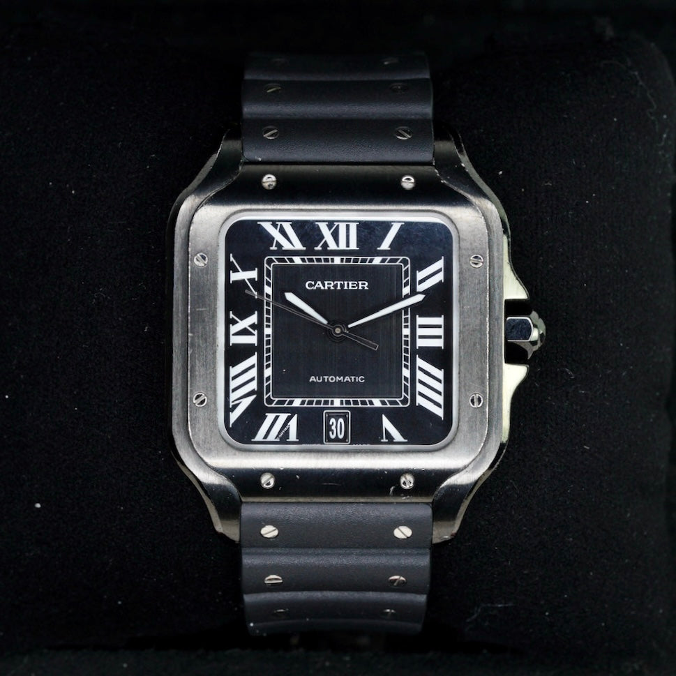 Cartier Santos De Cartier 4072/WSSA0039 Black Dial DLC