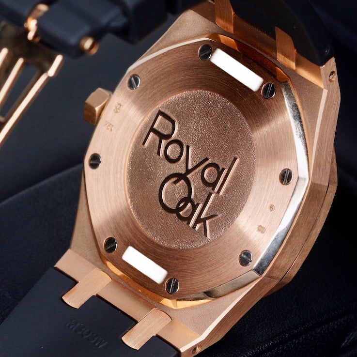 Audemars Piguet Royal Oak 26330OR.OO.D088CR.01 Black Dial Rose Gold AM Rubber Strap 39mm 2013