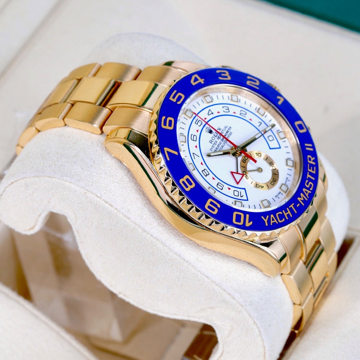 Rolex Yacht-Master II 116688 White Dial Blue Bezel Yellow Gold 44mm CPO 2025