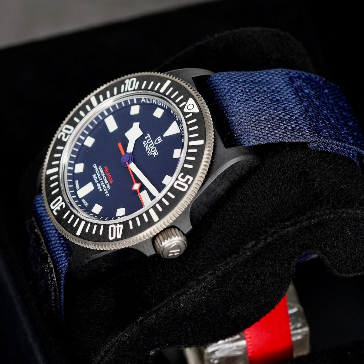Tudor Pelagos 25707KN “RED BULL” Blue Dial Carbon Case Textile Strap 42mm 2023