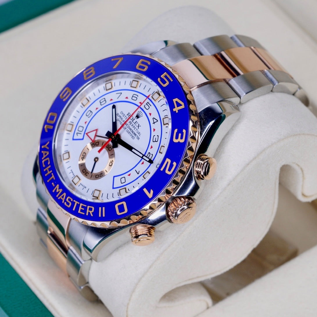 Rolex Yacht-Master II 116681 White Dial Two Tone Rose Gold & Steel 44mm