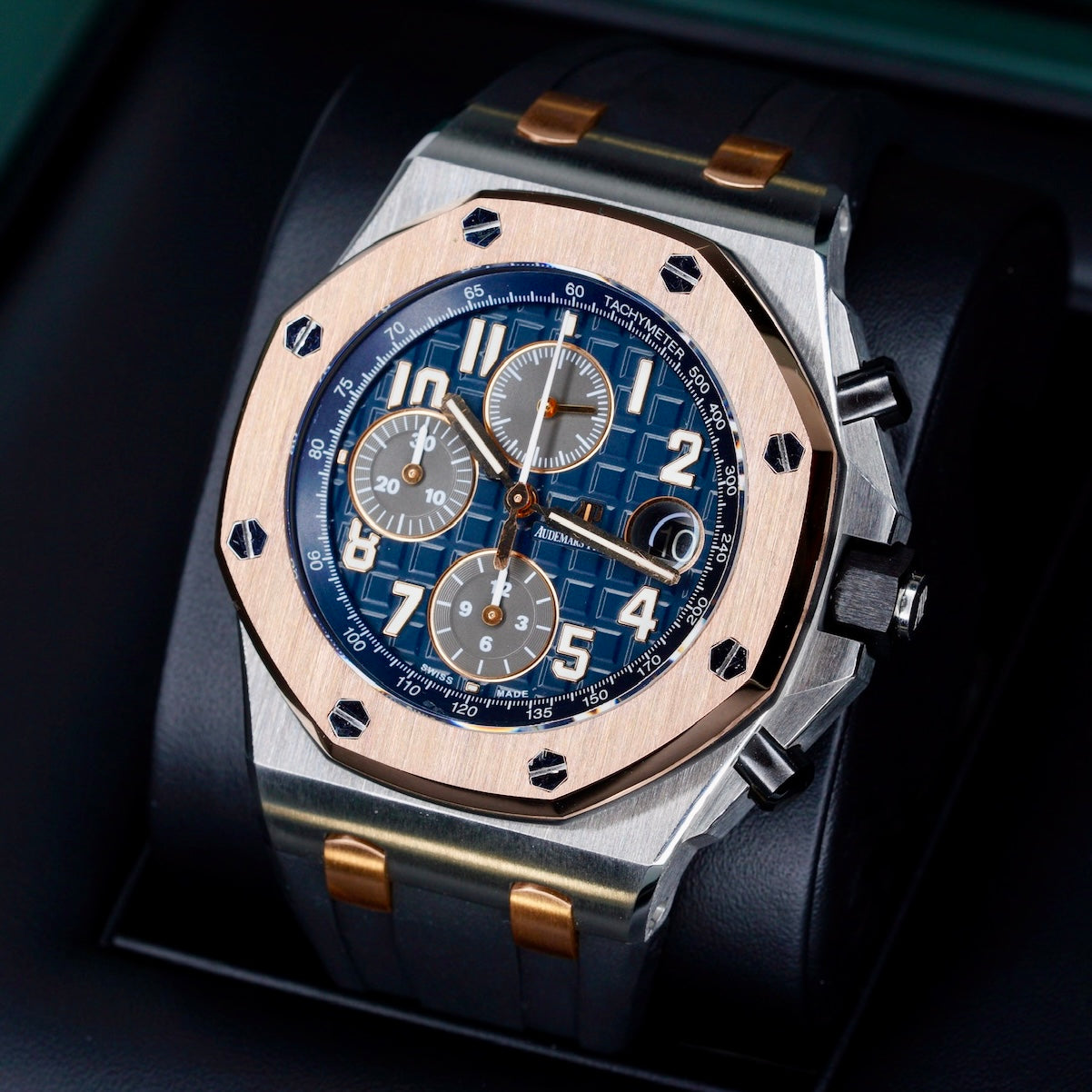 Audemars Piguet Royal Oak Offshore 26471SR.OO.D101CR.01 “BUCHERER” Blue Dial Two-Tone Rose Gold & Steel Chronograph 42mm