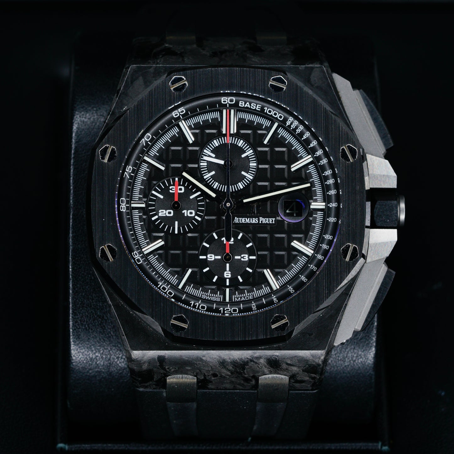Audemars Piguet Royal Oak Offshore 26400AU.OO.A002CA.01 Black Dial Carbon Case Rubber Strap 44mm