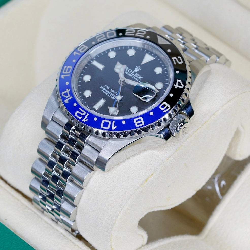 Rolex GMT-Master II 126710BLNR "BATGRIL" Black Dial Black & Blue Bezel Stainless Steel Jubilee 40mm