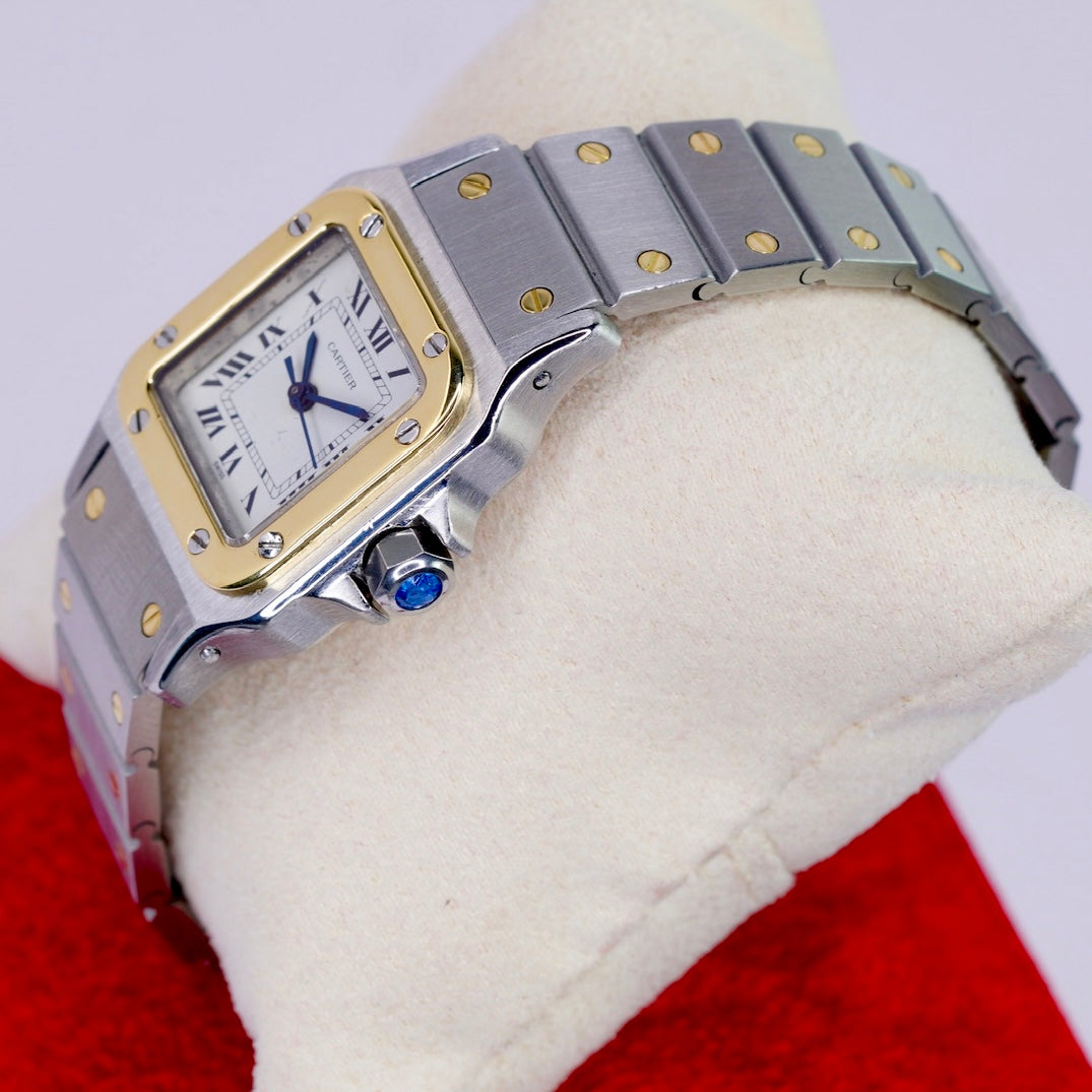 Cartier Santos 1170902 Two-Tone Yellow Gold & Steel White Dial Automatic 24mm