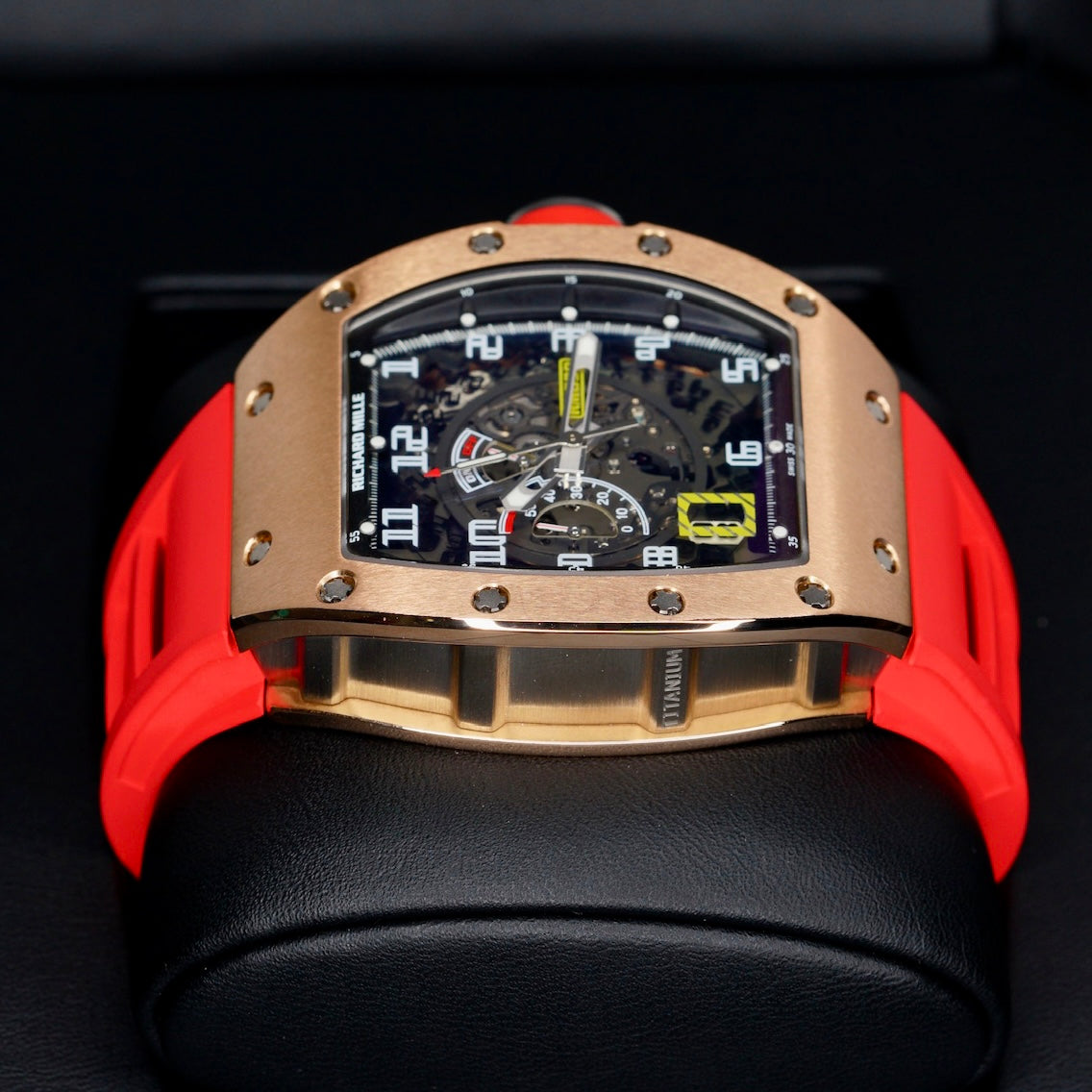 Richard Mille Rm 030 AL RG Skeleton Dial Rose Gold Red Rubber Strap 2015