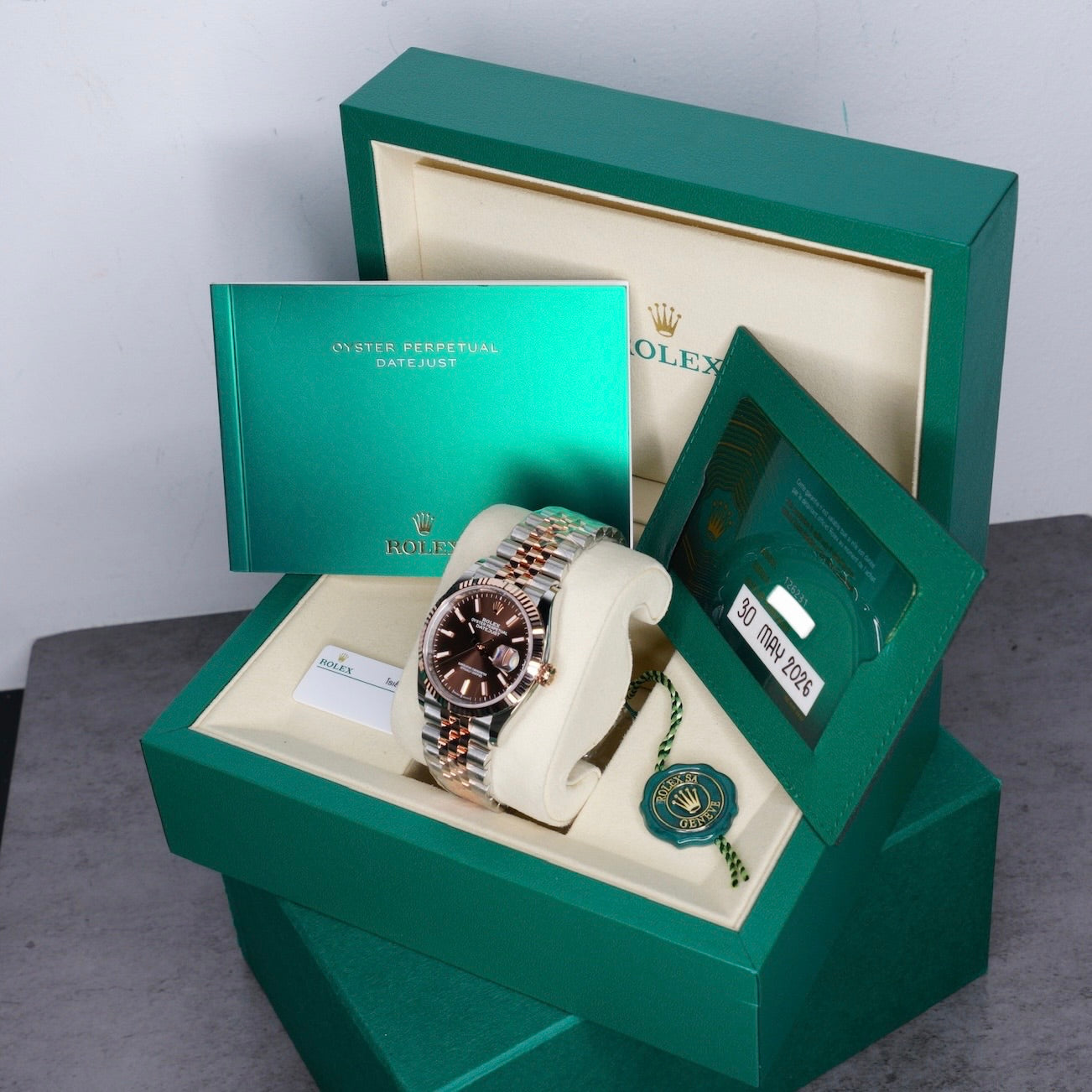 Rolex NEW 2026 Datejust 126231 “CHOCOLATE” Brown Stick Dial Two-Tone Rose Gold Stainless Steel 36mm
