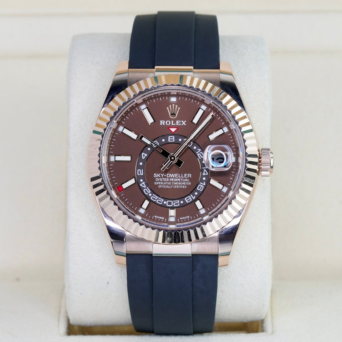 Rolex Sky-Dweller 326235 “CHOCOLATE” Brown Dial Rose Gold Oysterflex 42mm