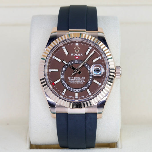 Rolex Sky-Dweller 326235 “CHOCOLATE” Brown Dial Rose Gold Oysterflex 42mm