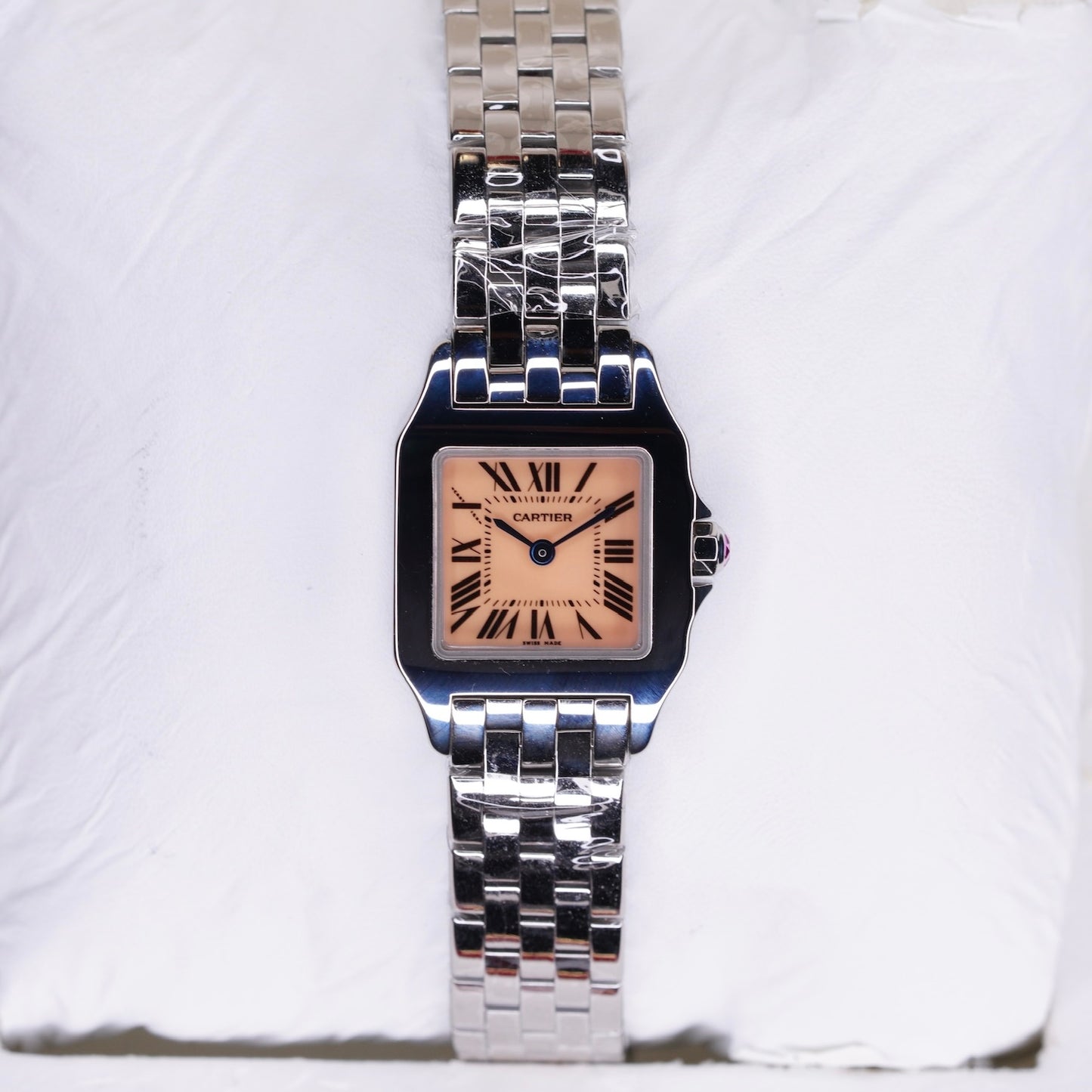 Cartier Santos Demoiselle W25075Z5 “MOP PINK” Pink Dial Stainless Steel