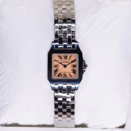 Cartier Santos Demoiselle W25075Z5 “MOP PINK” Pink Dial Stainless Steel