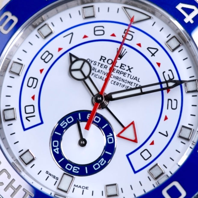 Rolex Yacht-Master II 116680 “MERCEDES” White Dial Blue Besel Mercedes Hands Stainless Steel 44mm
