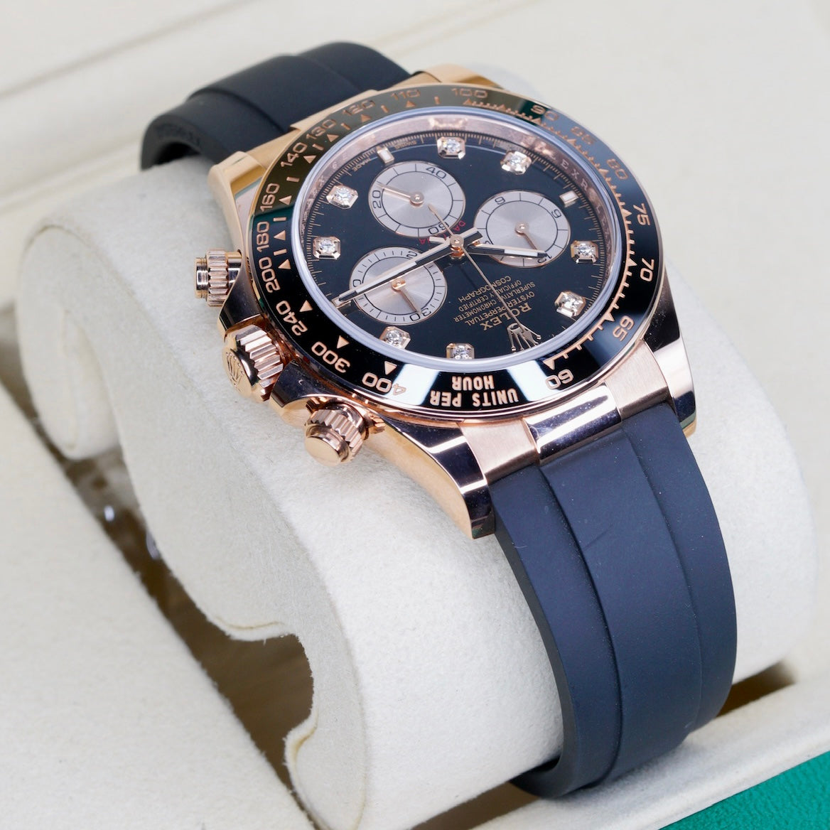 Rolex Daytona 126515LN Black Diamond Dial Rose Gold Oysterflex Cosmograph 40mm 2025