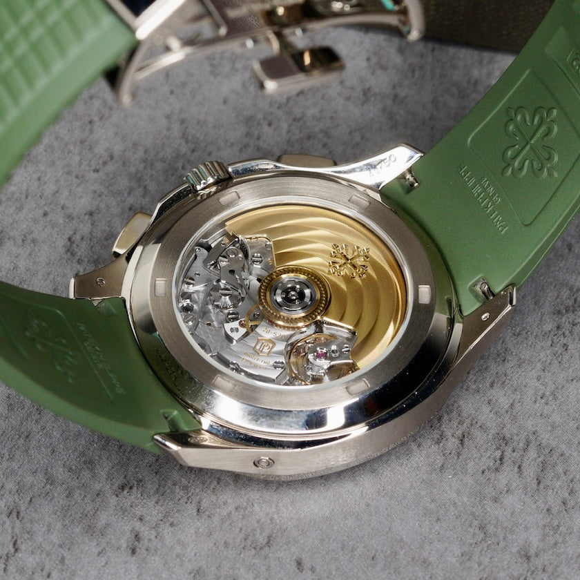 Patek Philippe Aquanaut 5968G-010 “GREEN AQUA” Green Dial White Gold Tropical Tropical Strap 2026