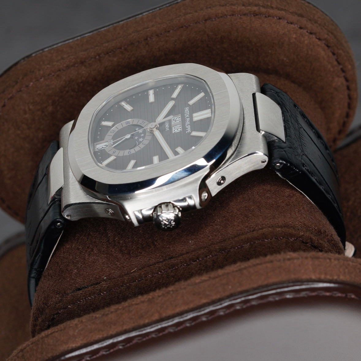 Patek Philippe Nautilus 5726A-001 Black Dial Stainless Steel Leather Strap