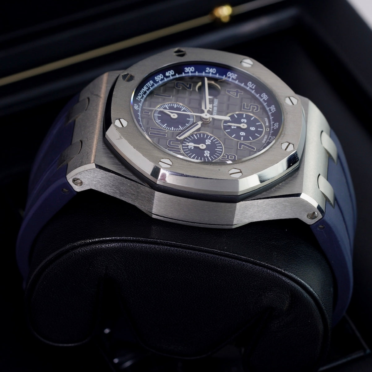 Audemars Piguet Royal Oak Offshore 26474TI.OO.1000TI.01 “QEII CUP”  Grey Dial Blue Accents Titanium Chronograph 42mm