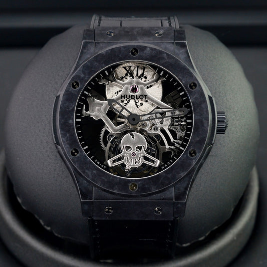 Hublot Classic Fusion Tourbillon 505.UC.0140.LR.SKULL “SKULL” Skeleton Dial Carbon Case 45mm Limited Edition 50 pieces