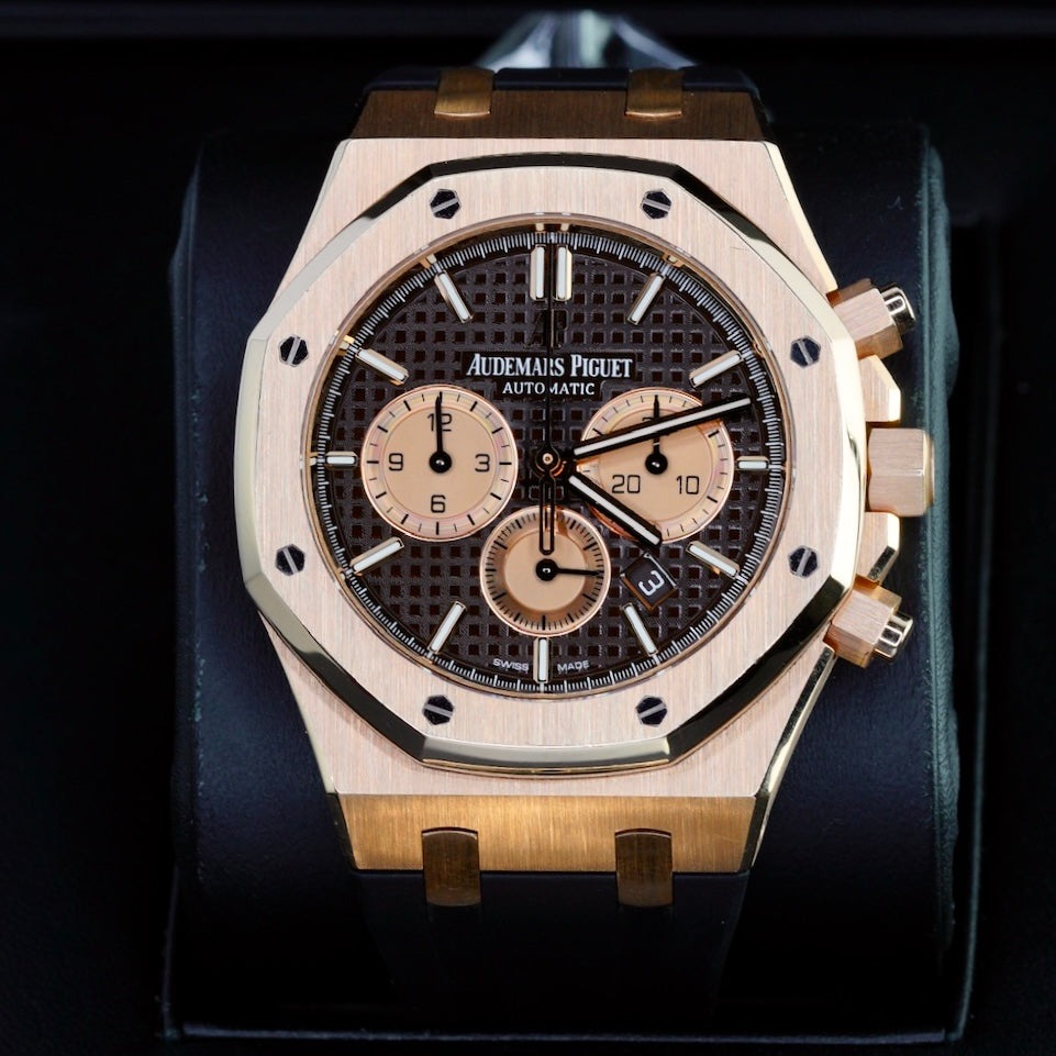 Audemars Piguet Royal Oak 26331OR.OO.D821CR.01 “CHOCOLATE” Brown Dial Rose Gold Chronograph 41mm