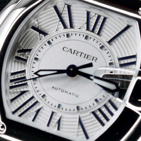 Cartier NEW 2026 Roadster WSRDPP19 M White Dial Blue Accents Stainless Steel
