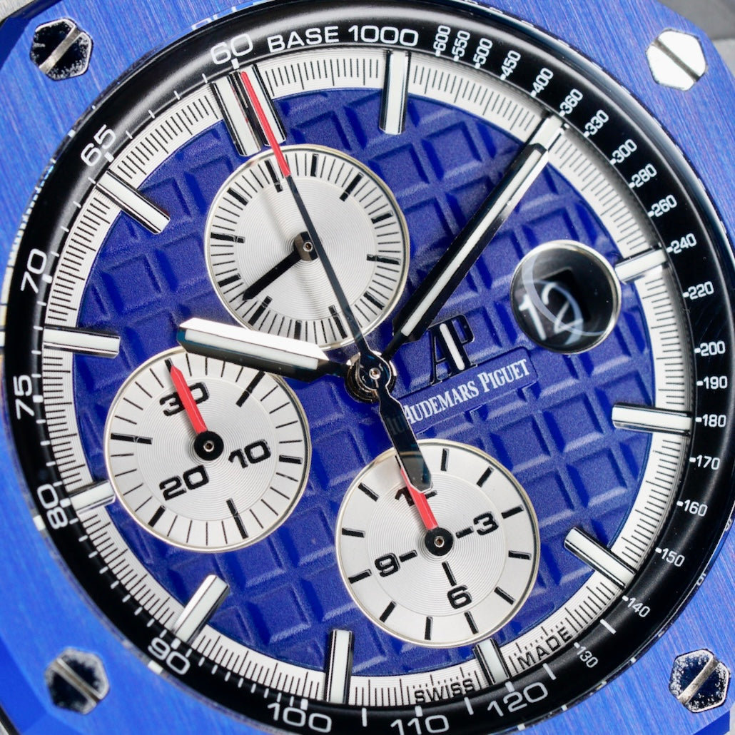 Audemars Piguet Royal Oak Offshore 26400SO.OO.A335CA.01 “BLUE CAMO” Blue Dial Ceramic Blue Bezel Stainless Steel Chronograph 44mm