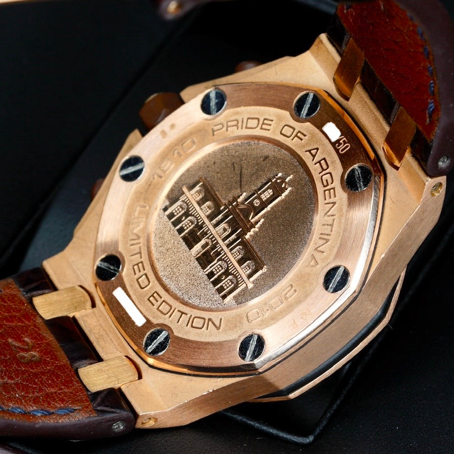 Audemars Piguet Royal Oak Offshore 26365OR.OO.D801CR.01 “PRIDE OF ARGENTINA” Deep Blue Dial Rose Gold Leather Strap 42mm