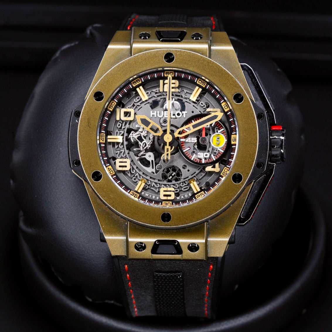 Hublot Big Bang 401.MX.0123.VR “FERRARI” Magic Gold Skeleton Dial 45mm