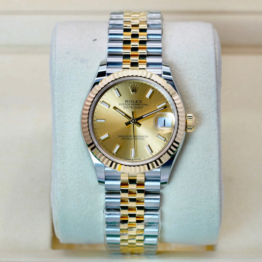Rolex NEW 2025 Datejust 278273 Two-Tone Yellow Gold & Steel Champagne Stick Dial 31mm