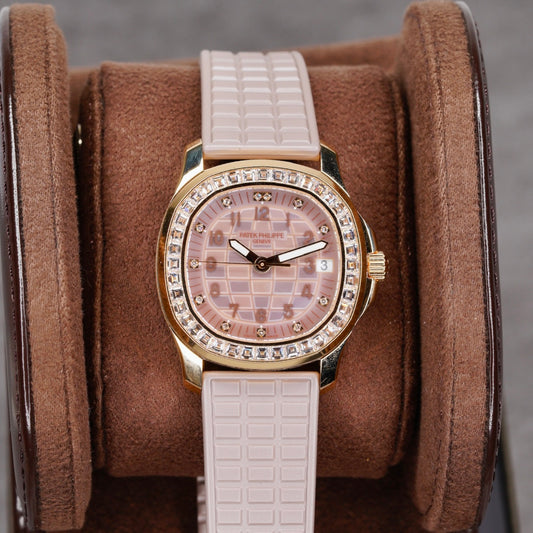 Patek Philippe NEW 2026 Aquanaut 5072R-001 “LUCE” MOP Diamond Dial Rose Gold Arena Tropical Strap