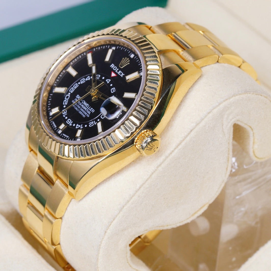 Rolex Sky-Dweller 326938 “BRIGHT BLACK” Black Dial Yellow Gold 42mm 2020