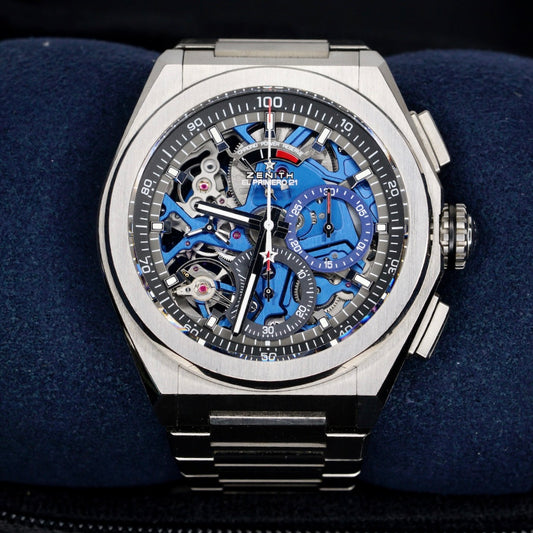 Zenith Defy El Primero 21 95.9002.9004/78.M9000 Skeleton Blue Dial Titanium 44mm 2019