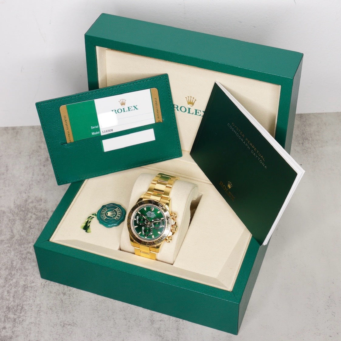 Rolex Daytona 116508 “JOHN MAYER” Green Dial Yellow Gold 40mm 2019