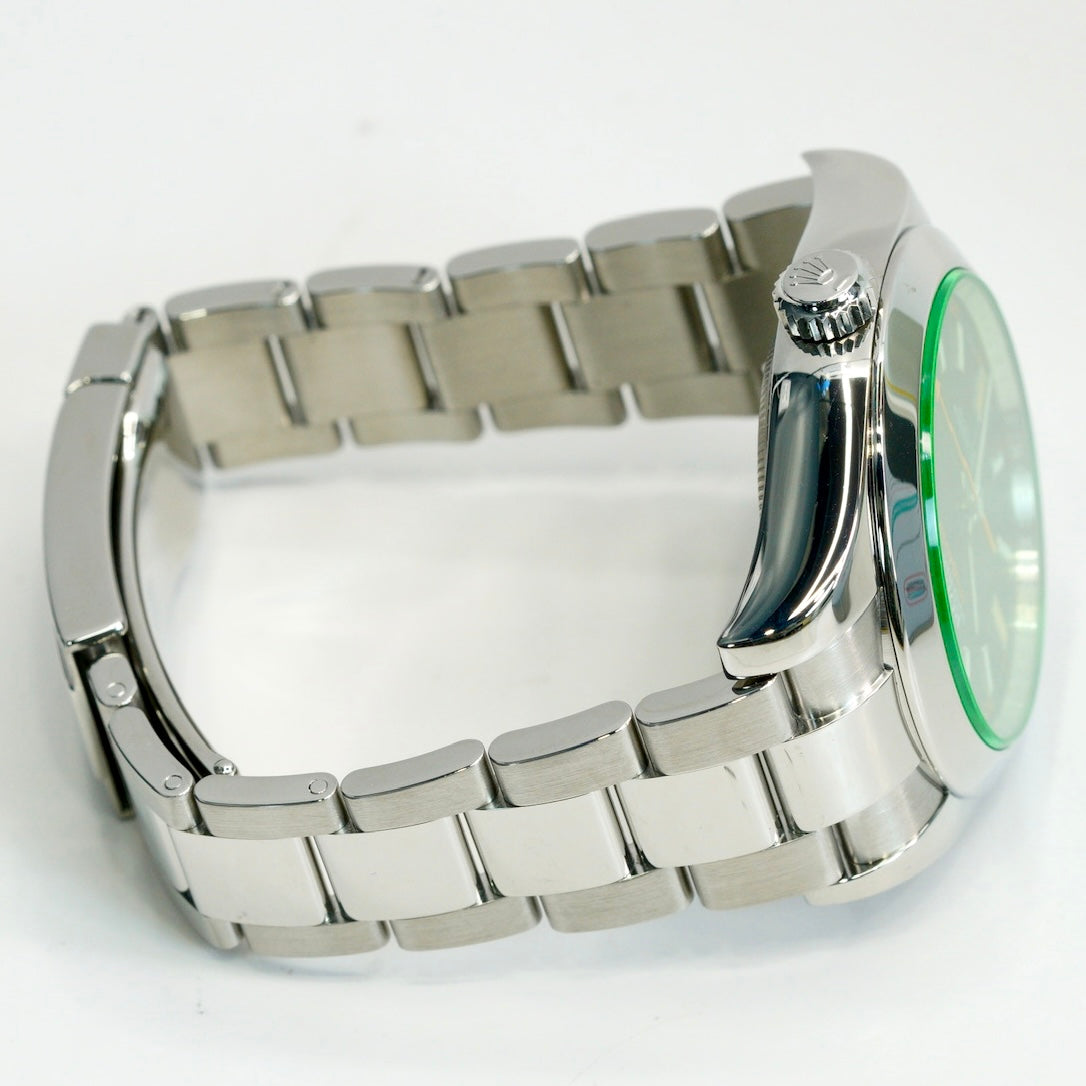 Rolex Milgauss 116400GV Black Dial Green Crystal Stainless Steel 40mm