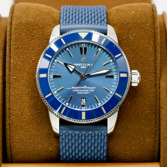 Breitling Superocean Héritage II AB2020161C1S1 Blue Dial Blue Bezel Stainless Steel Rubber Strap